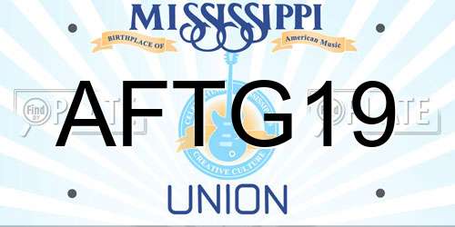 AFTG19 Mississippi License Plate