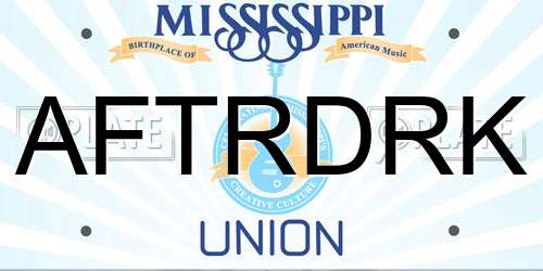 AFTRDRK Mississippi License Plate
