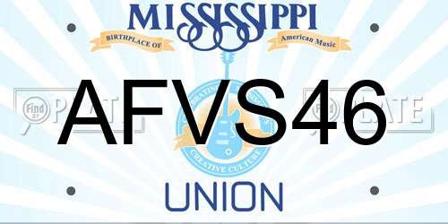AFVS46 Mississippi License Plate