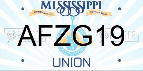 AFZG19 Mississippi License Plate