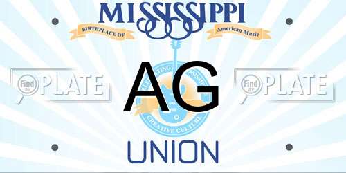 AG Mississippi License Plate