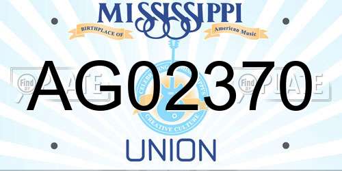 AG02370 Mississippi License Plate