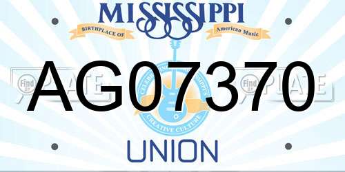 AG07370 Mississippi License Plate