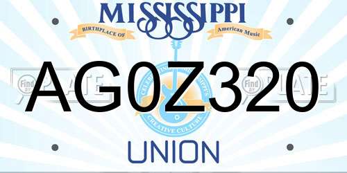 AG0Z320 Mississippi License Plate