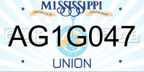 AG1G047 Mississippi License Plate