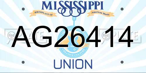 AG26414 Mississippi License Plate
