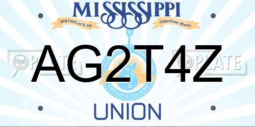 AG2T4Z Mississippi License Plate