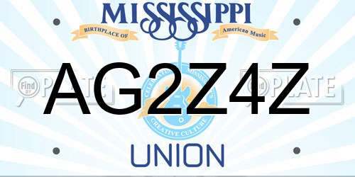 AG2Z4Z Mississippi License Plate