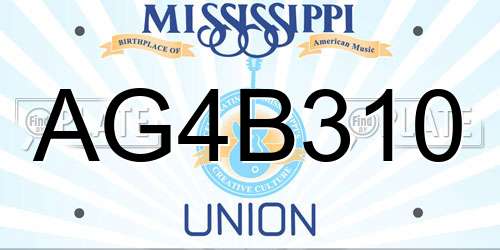 AG4B310 Mississippi License Plate