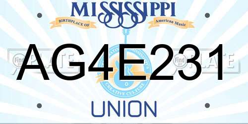 AG4E231 Mississippi License Plate