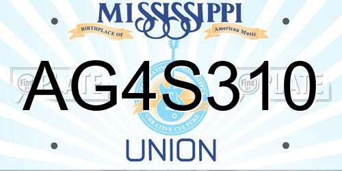 AG4S310 Mississippi License Plate