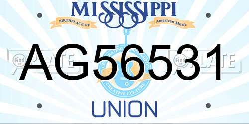 AG56531 Mississippi License Plate
