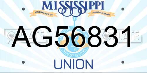 AG56831 Mississippi License Plate