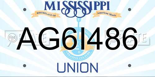 AG6I486 Mississippi License Plate