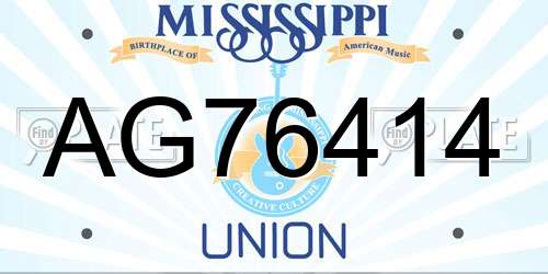AG76414 Mississippi License Plate