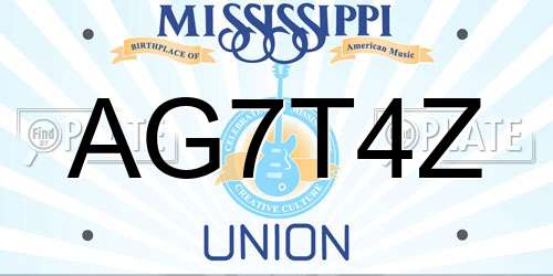 AG7T4Z Mississippi License Plate