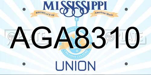 AGA8310 Mississippi License Plate