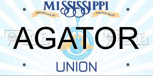 AGATOR Mississippi License Plate