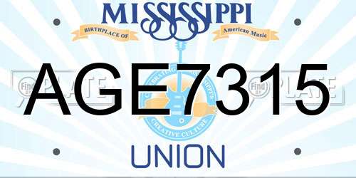 AGE7315 Mississippi License Plate