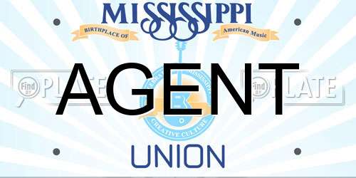 AGENT Mississippi License Plate