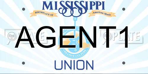 AGENT1 Mississippi License Plate