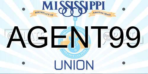 AGENT99 Mississippi License Plate