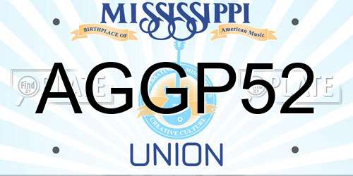 AGGP52 Mississippi License Plate