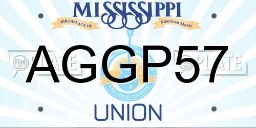 AGGP57 Mississippi License Plate