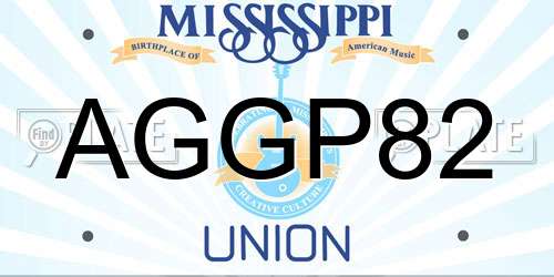 AGGP82 Mississippi License Plate