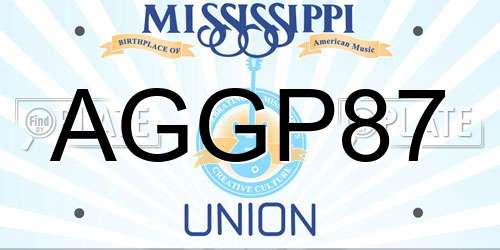 AGGP87 Mississippi License Plate