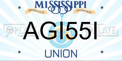 AGI55I Mississippi License Plate