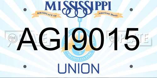 AGI9015 Mississippi License Plate