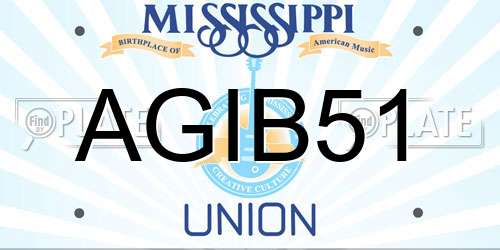 AGIB51 Mississippi License Plate