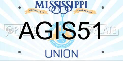 AGIS51 Mississippi License Plate