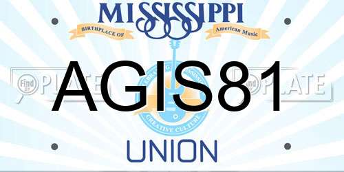 AGIS81 Mississippi License Plate