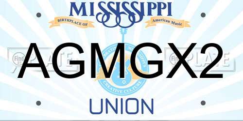 AGMGX2 Mississippi License Plate