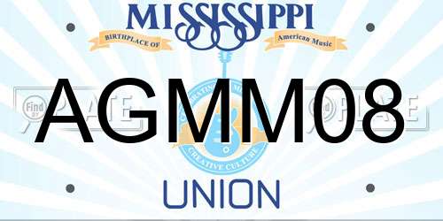 AGMM08 Mississippi License Plate