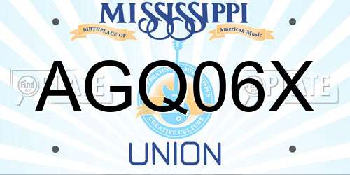 AGQ06X Mississippi License Plate