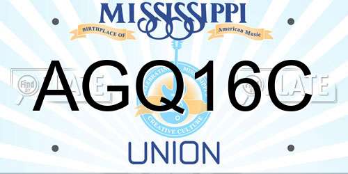 AGQ16C Mississippi License Plate