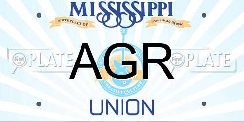 AGR Mississippi License Plate
