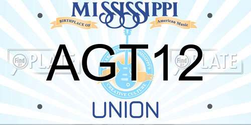 AGT12 Mississippi License Plate