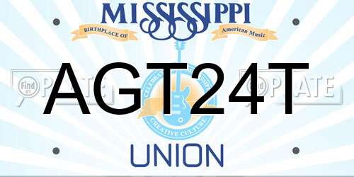AGT24T Mississippi License Plate