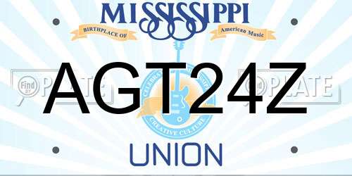 AGT24Z Mississippi License Plate