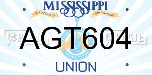 AGT604 Mississippi License Plate