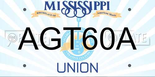 AGT60A Mississippi License Plate