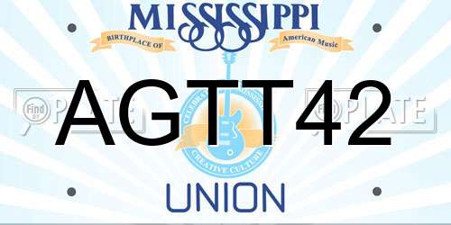 AGTT42 Mississippi License Plate