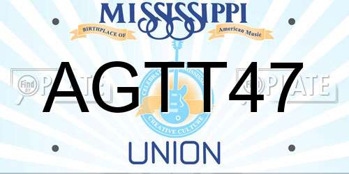 AGTT47 Mississippi License Plate