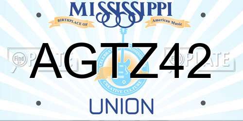 AGTZ42 Mississippi License Plate