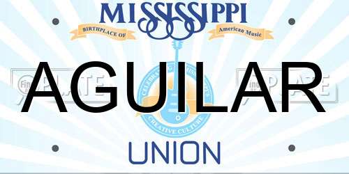 AGUILAR Mississippi License Plate
