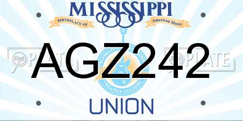 AGZ242 Mississippi License Plate
